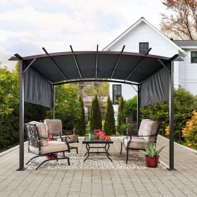 Retractable Shade Steel Pergola Gazebo – 12 x 9 Ft