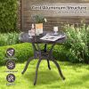 Round Cast Aluminum Patio Dining Table with Umbrella Hole - 31.5"