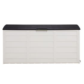 Outdoor Garden Plastic Storage Deck Box Chest – Lockable Seat – 75 Gallon
