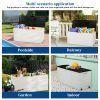 Outdoor Garden Plastic Storage Deck Box Chest – Lockable Seat – 75 Gallon