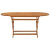 Medium Foldable Brown Eucalyptus Wood Garden Table
