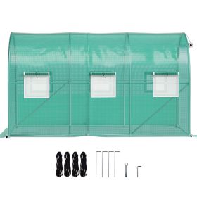 12 x 7 x 7 ft Walk‑In Tunnel Greenhouse with Steel Hoops & Top Beam
