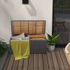 45‑Gallon Outdoor Wicker Storage Bench with Zippered Liner