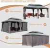 12' x 20' Aluminum Hardtop Gazebo – Double Steel Roof with Curtains & Netting