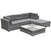 Gray PE Rattan Modular Garden Furniture Set – Medium Size