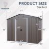 8' x 4' Gray Metal Storage Shed with Window & Metal Foundation