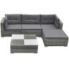 Gray PE Rattan Modular Garden Furniture Set – Medium Size