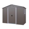 8' x 4' Gray Metal Storage Shed with Window & Metal Foundation
