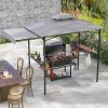 Grill Gazebo with Side Awning & Double-Tiered Roof – 10.5 x 5 Ft
