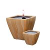 2‑Pack Smart Self‑Watering Planter Pots – Light Wood, Square Cone
