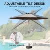 9 ft Patio Umbrella – Push‑Button Tilt & Crank, UV‑Protection Market Sun Umbrella