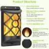 96-LED Solar Flickering Flame Wall Light – Waterproof, Auto On/Off