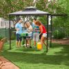 Grill Gazebo with Side Awning & Double-Tiered Roof – 10.5 x 5 Ft