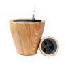 2‑Pack Light Wood‑Look Self‑Watering Planter Pots – 10" Square Plastic