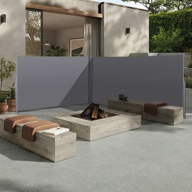 Retractable Side Awning Privacy Screen – Waterproof & UV-Resistant – Grey – 276" x 71"