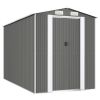 Garden Shed – Light Gray Galvanized Steel 75.6" x 140.6" x 87.8"