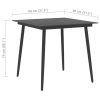 Square Black Garden Table with Glass Top – 31.5" x 31.5" x 29.1"
