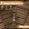 12' x 16' Cedar Wood Hardtop Gazebo – Steel Double Roof with Curtains & Netting