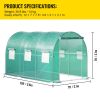12 x 7 x 7 ft Walk‑In Tunnel Greenhouse with Steel Hoops & Top Beam