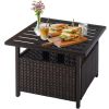 Outdoor Rattan Wicker Steel Side Deck Table