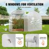 Walk‑In Tunnel Greenhouse Hot House with Galvanized Steel Frame & PE Cover – 9.6 x 6.4 x 6.2 ft