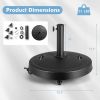 51 lb Outdoor Umbrella Base with Wheels & Handles – 20.5 in