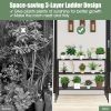 3-Tier Outdoor Metal Plant Stand with Heavy-Duty Rack