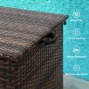 120 Gal Resin Wicker Deck Box – Waterproof Outdoor Storage Bench