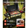 3‑Burner Propane Flat Top Griddle Grill with Cart, Lid & 33,000 BTU