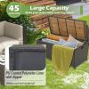 45‑Gallon Outdoor Wicker Storage Bench with Zippered Liner