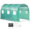 12 x 7 x 7 ft Walk‑In Tunnel Greenhouse with Steel Hoops & Top Beam