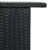 Black PE Rattan Bar Table with Steel Frame