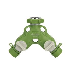Martha Stewart MTS-TA2M 2-Way Metal Garden Hose Tap Adapter Y-Splitter