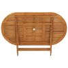 Medium Foldable Brown Eucalyptus Wood Garden Table