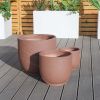 Faux Cement Pattern Planters with Drainage – Set of 3
