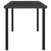 Black Poly Rattan Dining Set with Glass Tabletop