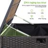 134‑Gallon Rattan Storage Box with Acacia Wood Top & Zippered Liner
