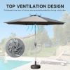 9 ft Patio Umbrella – Push‑Button Tilt & Crank, UV‑Protection Market Sun Umbrella