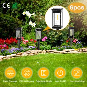 6-Pack Solar Decorative Pathway Stake Lights – Auto On/Off, IP65