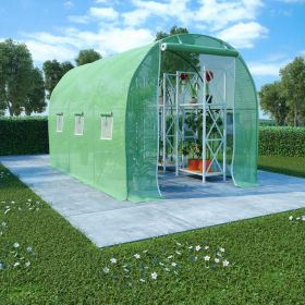 Green PE Mesh Greenhouse with Galvanized Steel Frame