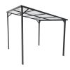 8' x 10' Wall‑Mounted Metal Pergola – Inclined Roof Black Shed/Gazebo