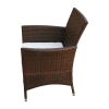 Brown Outdoor Furniture Set with Steel Frame, PE Rattan, and Glass Top – Large