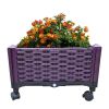 Rolling Plastic Raised Garden Bed with Wheels – Wicker-Style Mobile Planter
