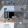 10' x 10' Wall‑Mounted Lean‑To Pergola Gazebo – Metal Frame & Polycarbonate Roof
