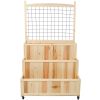 3-Tier Raised Garden Bed with Trellis, Wheels, and Back Storage Area – 53" H