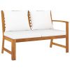 Cream and Acacia Wood Bookshelf Board with Polyester Fabric