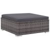 Grey and Dark Grey Rattan Sofa Set
