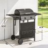 2‑Burner Propane Gas Grill with Wheels, Warming Rack & Side Shelves – 18,000 BTU