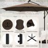 10 ft Offset Patio Umbrella with 112 Solar LED Lights