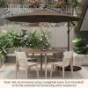 10 ft Offset Patio Umbrella with 112 Solar LED Lights